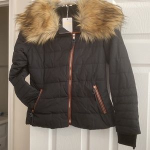 Womens faux fur winter jacket